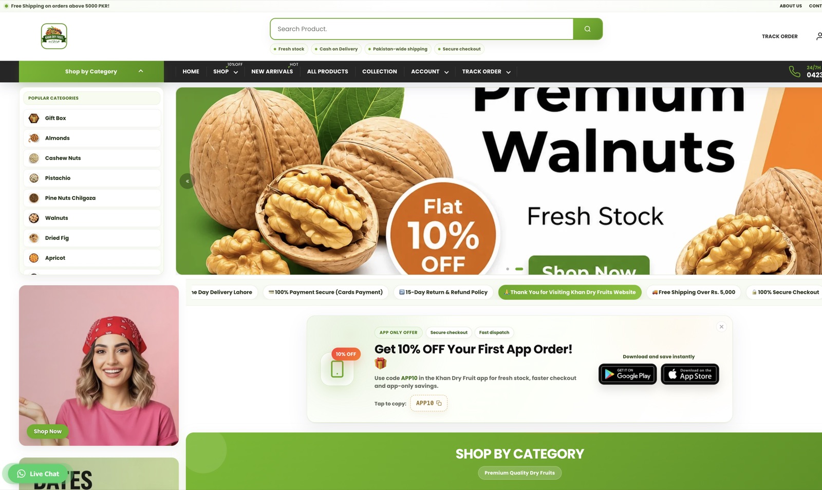 Full Shopify storefront layout