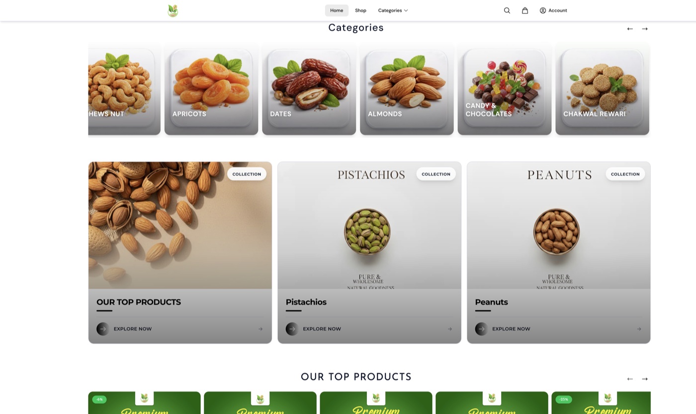 Nayab top products and collection cards